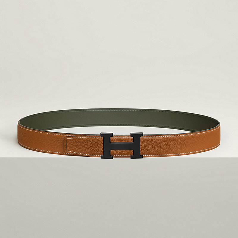 H belt buckle & Reversible leather strap 32 mm