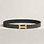 View: , H belt buckle & Reversible leather strap 32 mm