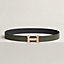 View: , H belt buckle & Reversible leather strap 32 mm