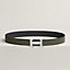 View: , H belt buckle & Reversible leather strap 32 mm