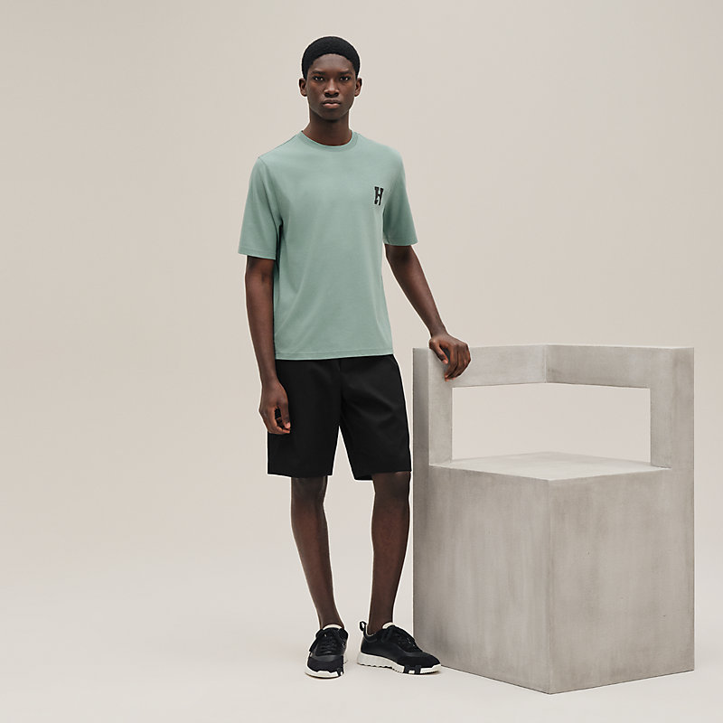 "H'Cheval" t-shirt with leather detail