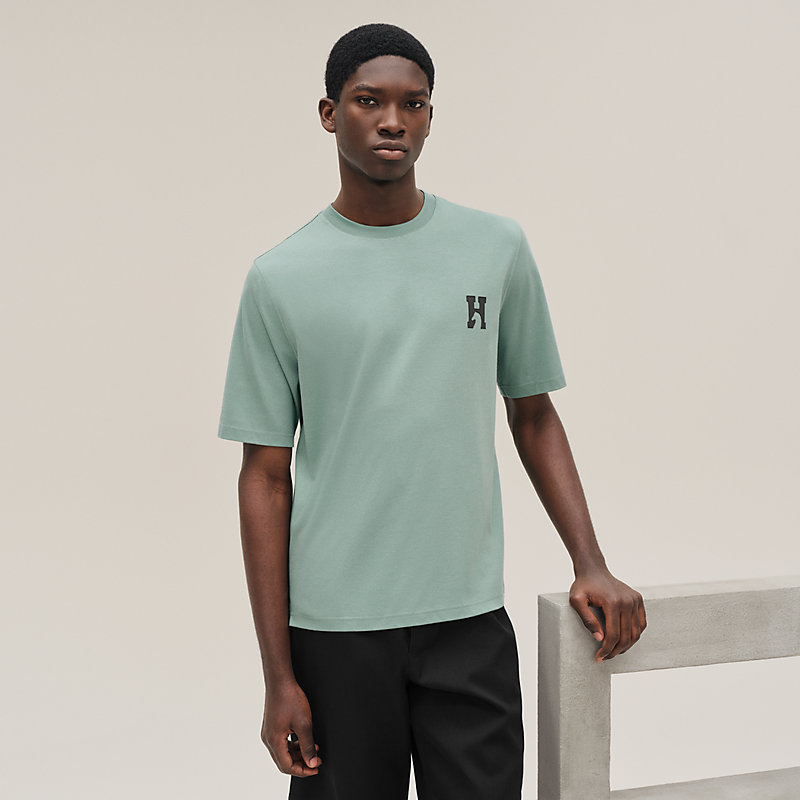 "H'Cheval" t-shirt with leather detail