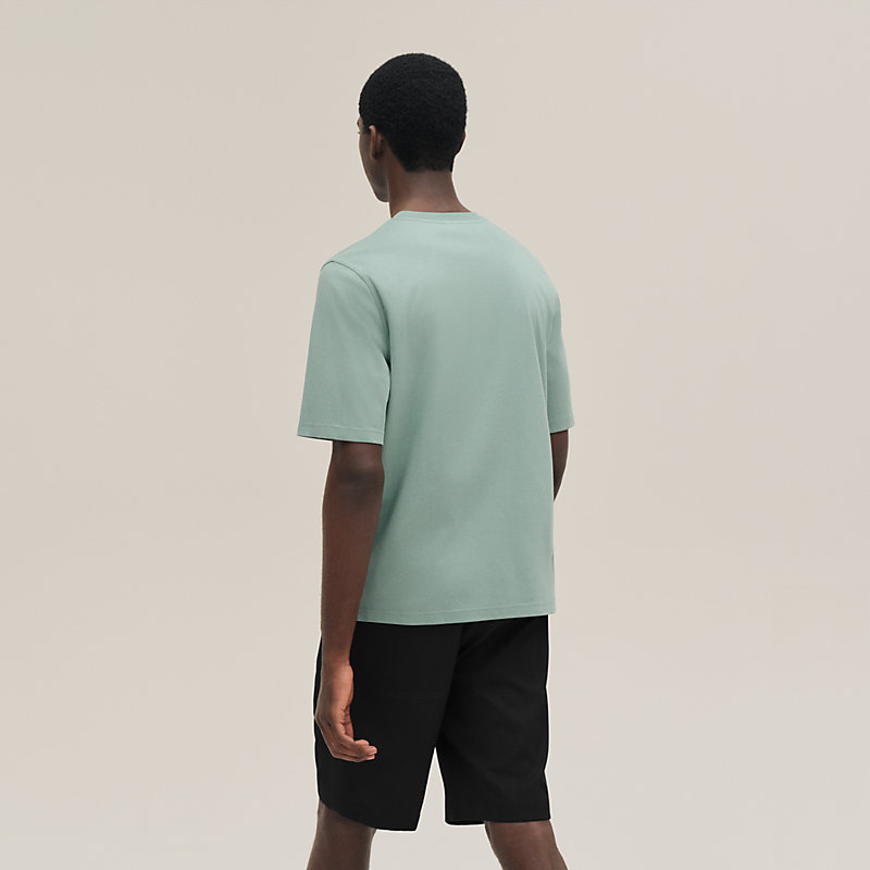 "H'Cheval" t-shirt with leather detail