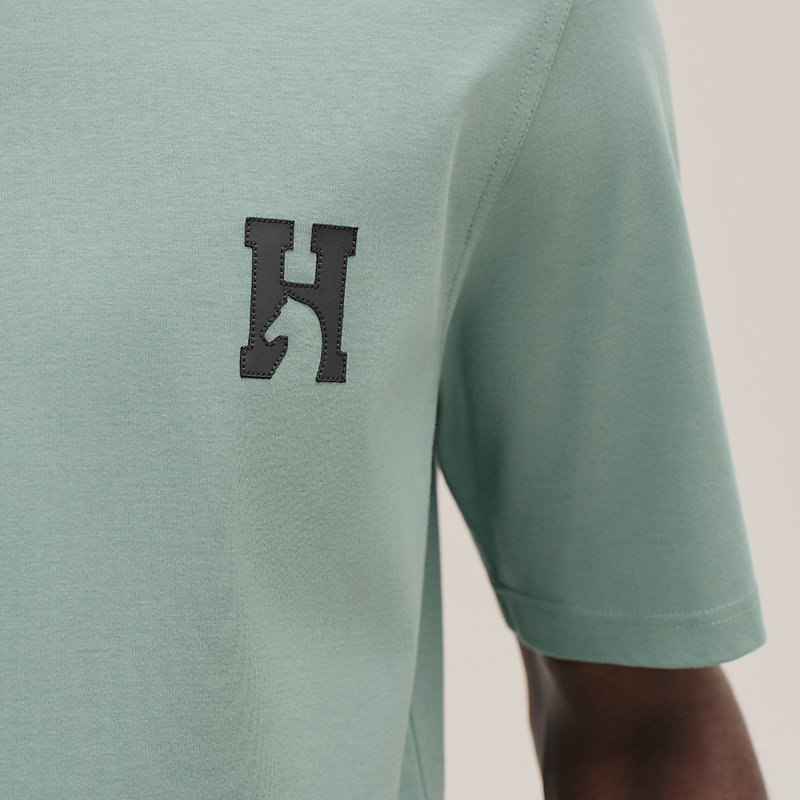 "H'Cheval" t-shirt with leather detail
