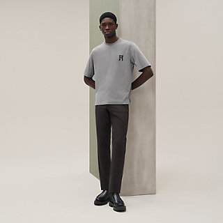 【シンプルな中にレザーパッチが◎】HERMES Tシャツ H'Cheval h-cheval-t-shirt-with-leather-