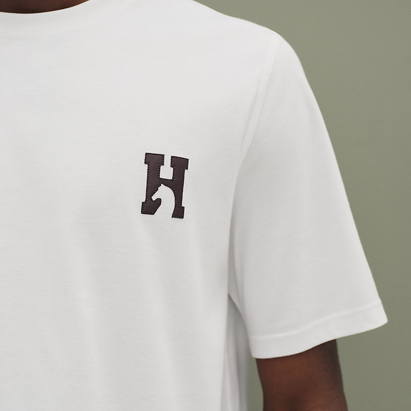 "H'Cheval" t-shirt with leather detail