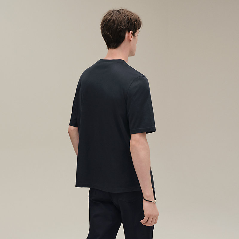 "H'Cheval" t-shirt with leather detail