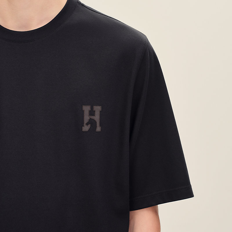 "H'Cheval" t-shirt with leather detail