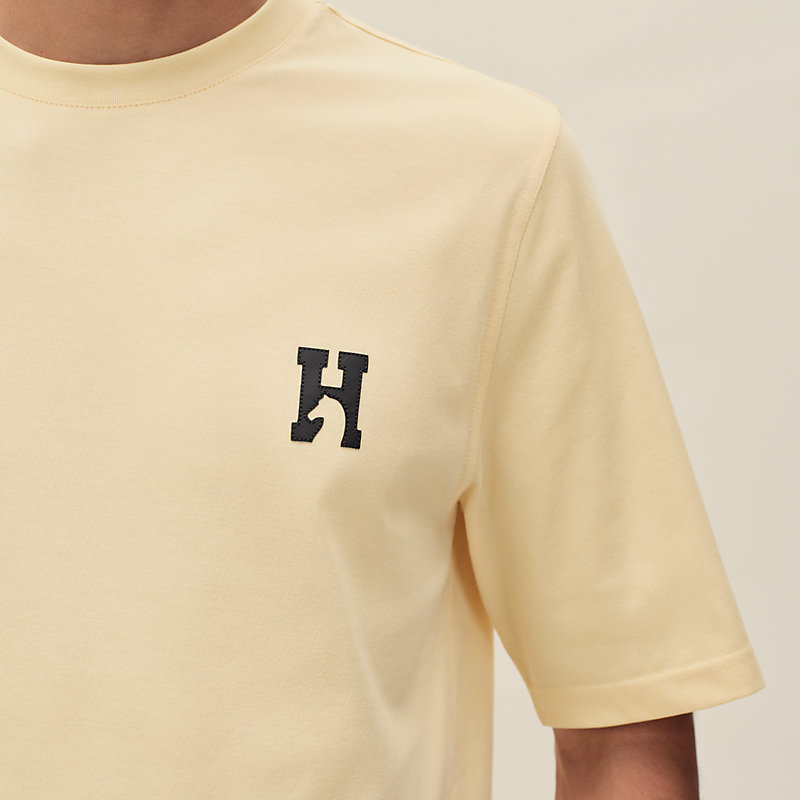 "H'Cheval" t-shirt with leather detail