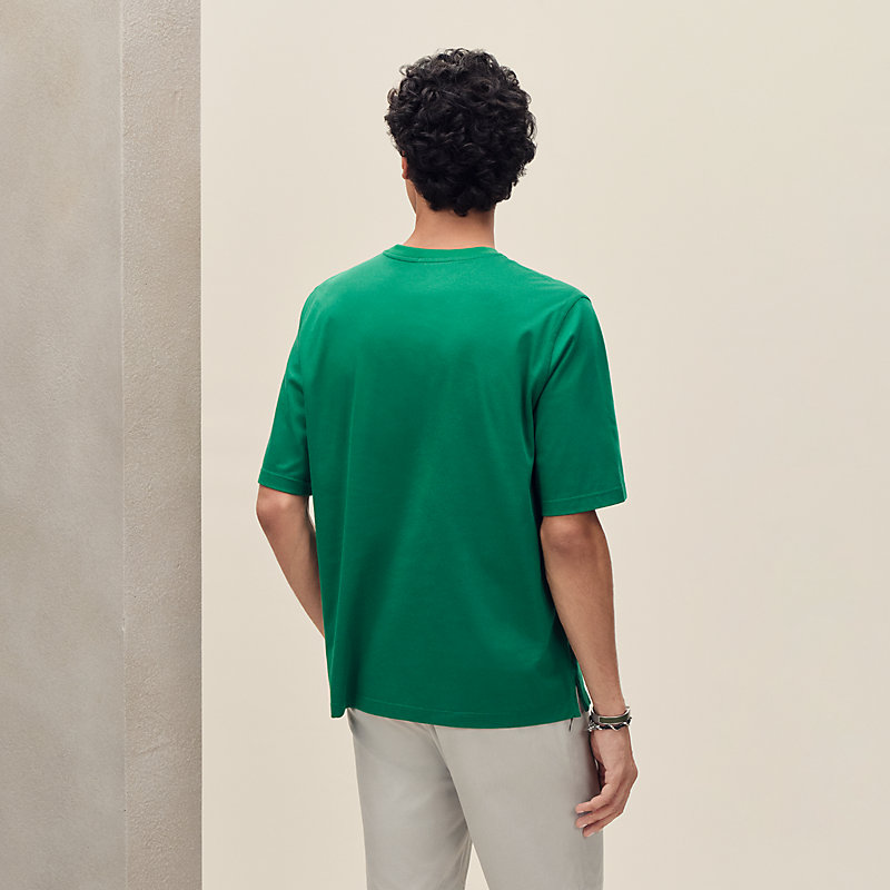 "H'Cheval" t-shirt with leather detail