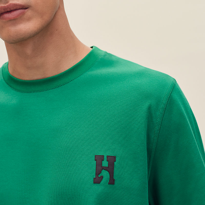 "H'Cheval" t-shirt with leather detail