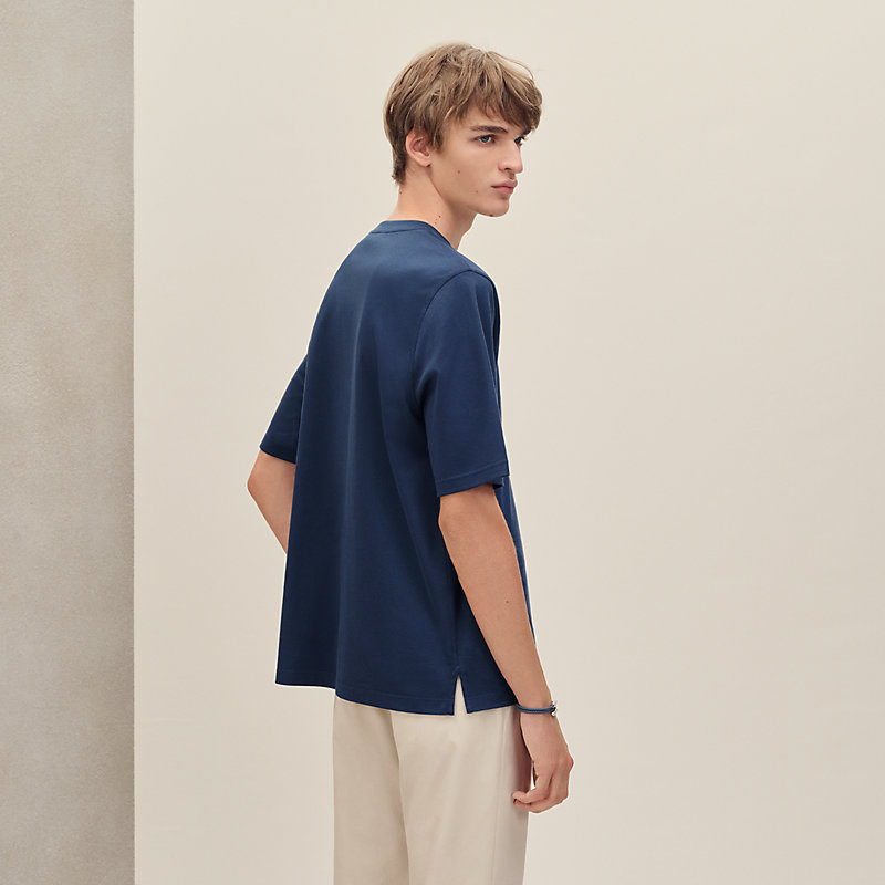 "H'Cheval" t-shirt with leather detail