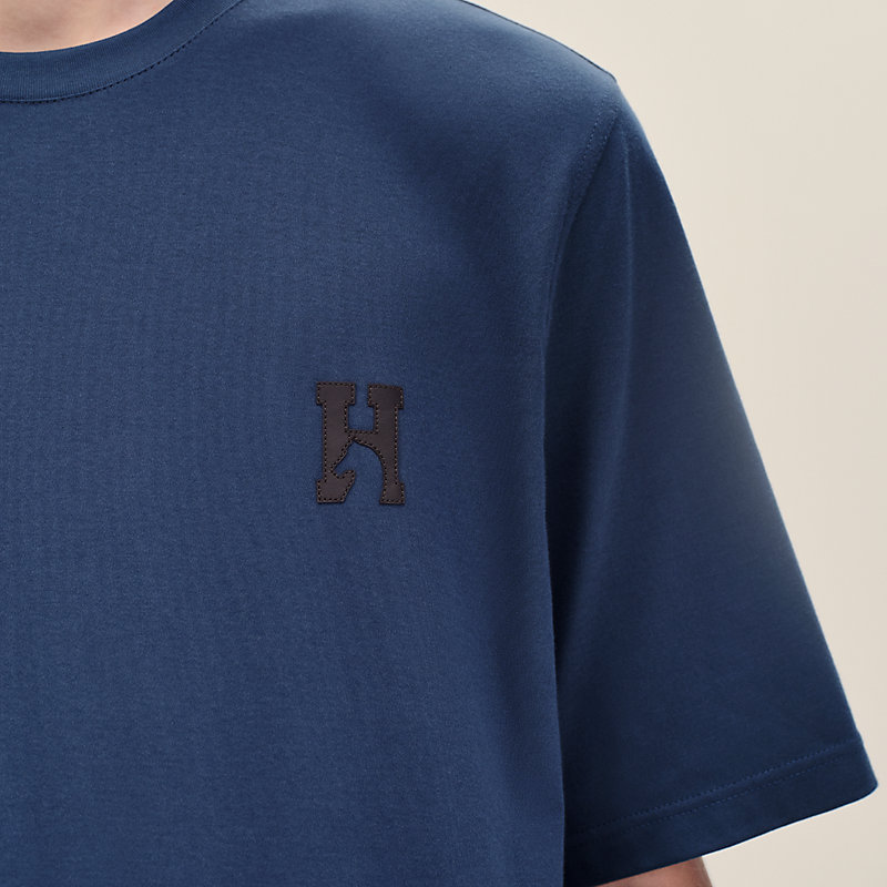 "H'Cheval" t-shirt with leather detail