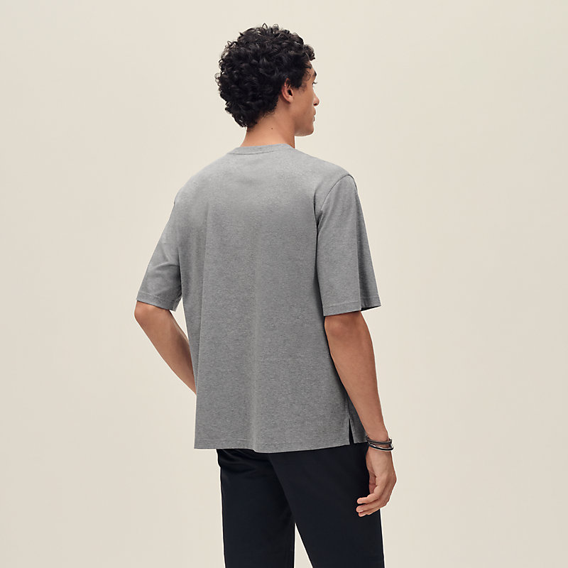 "H'Cheval" t-shirt with leather detail