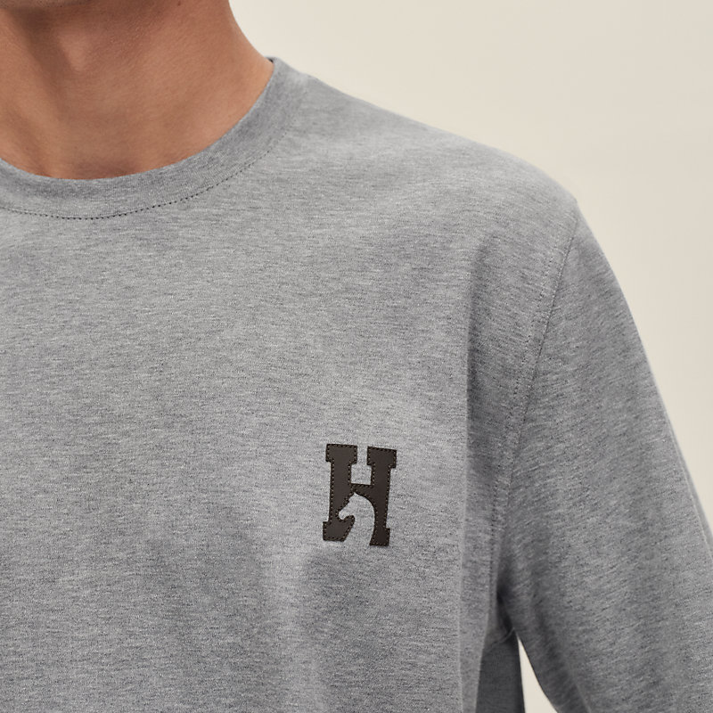 "H'Cheval" t-shirt with leather detail