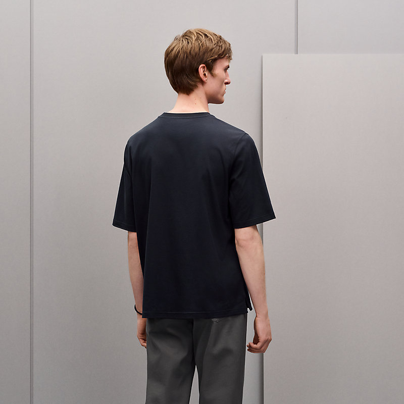 "H'Cheval" t-shirt with leather detail