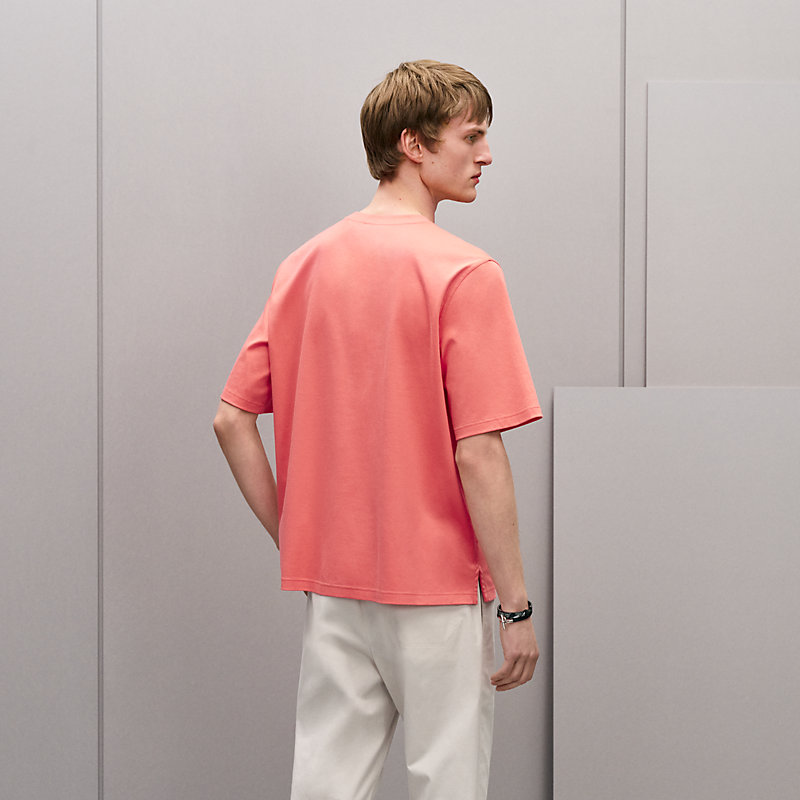 "H'Cheval" t-shirt with leather detail