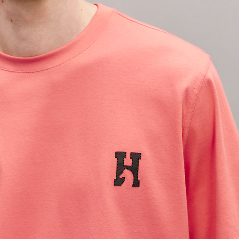 "H'Cheval" t-shirt with leather detail