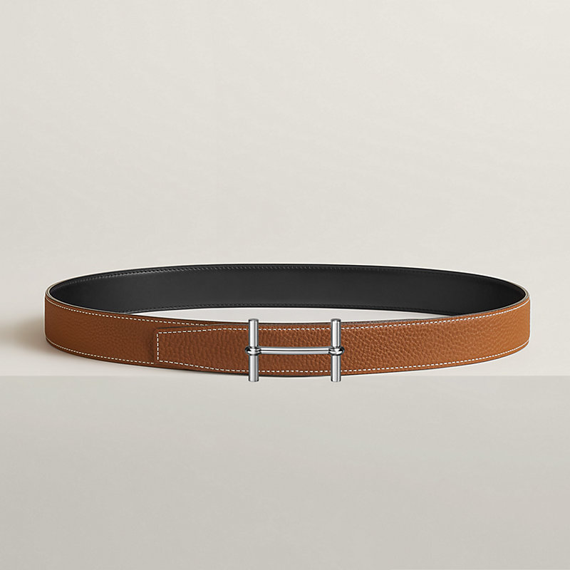 H belt buckle & Leather strap 32 mm