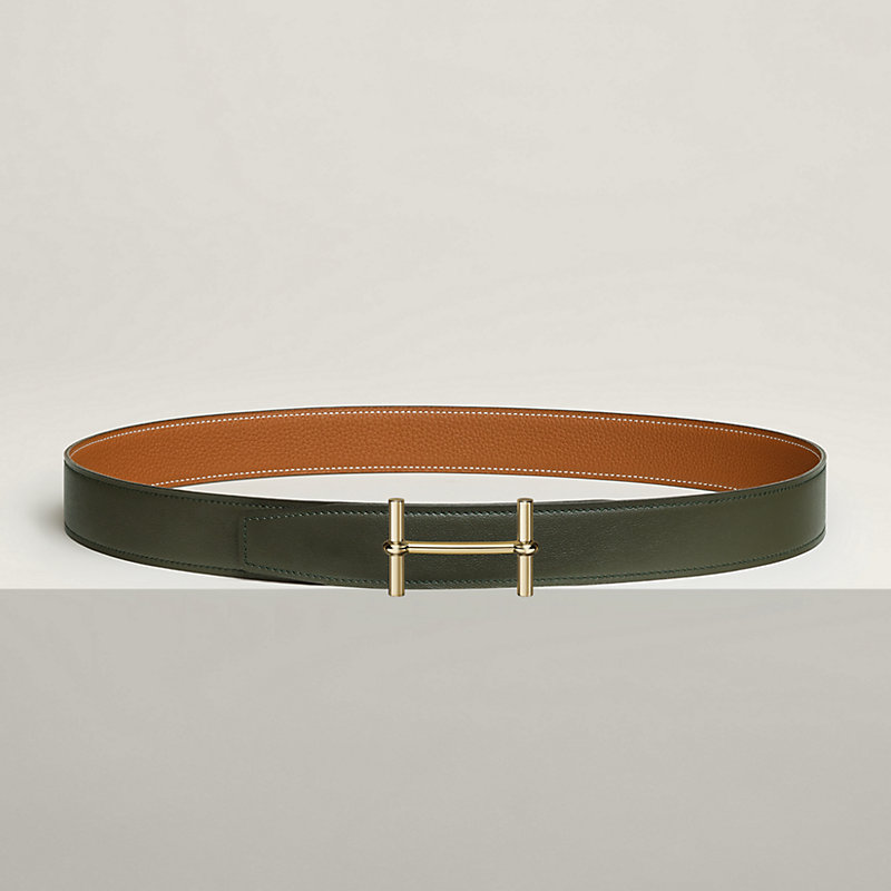 H d'Ancre belt buckle & Reversible leather strap 32 mm