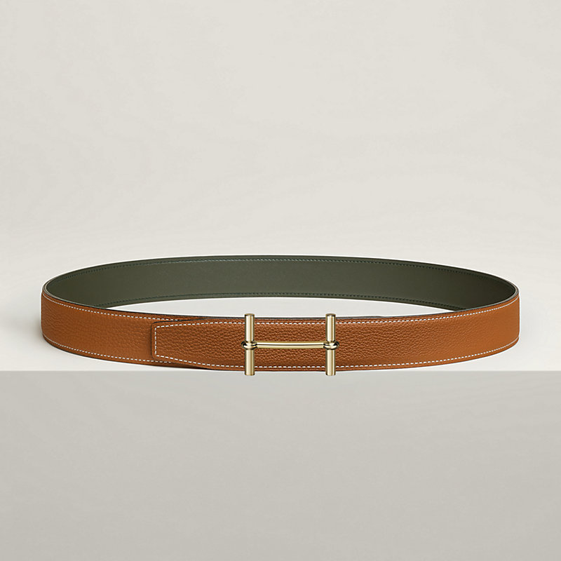 H d'Ancre belt buckle & Reversible leather strap 32 mm