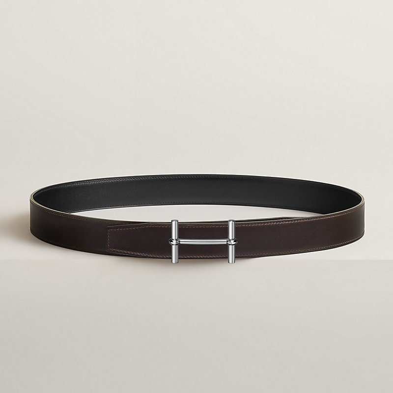 H d'Ancre belt buckle & Reversible leather strap 32 mm
