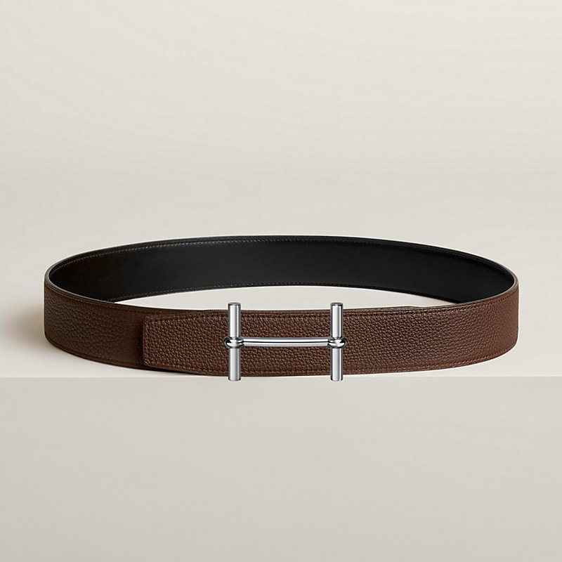 H d'Ancre belt buckle & Reversible leather strap 38 mm