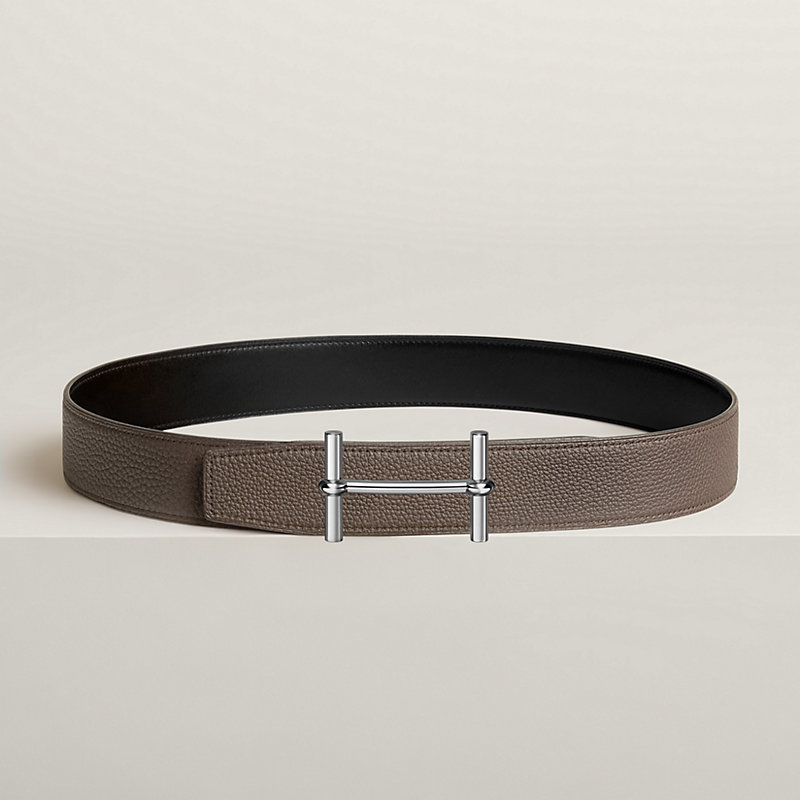H d'Ancre belt buckle & Reversible leather strap 38 mm