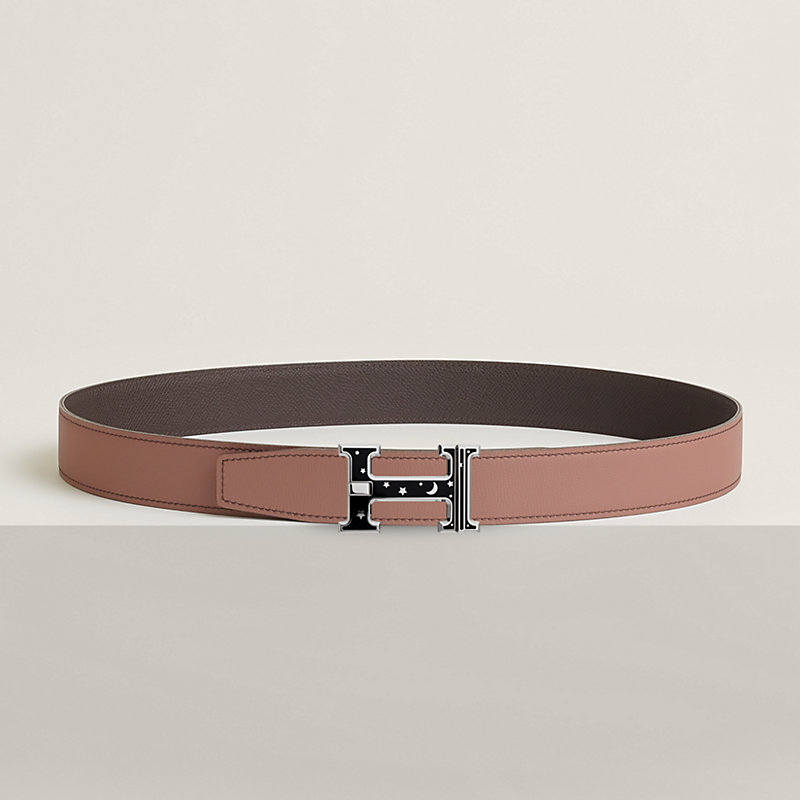 H Day & Night reversible belt buckle & Reversible leather strap 32 mm