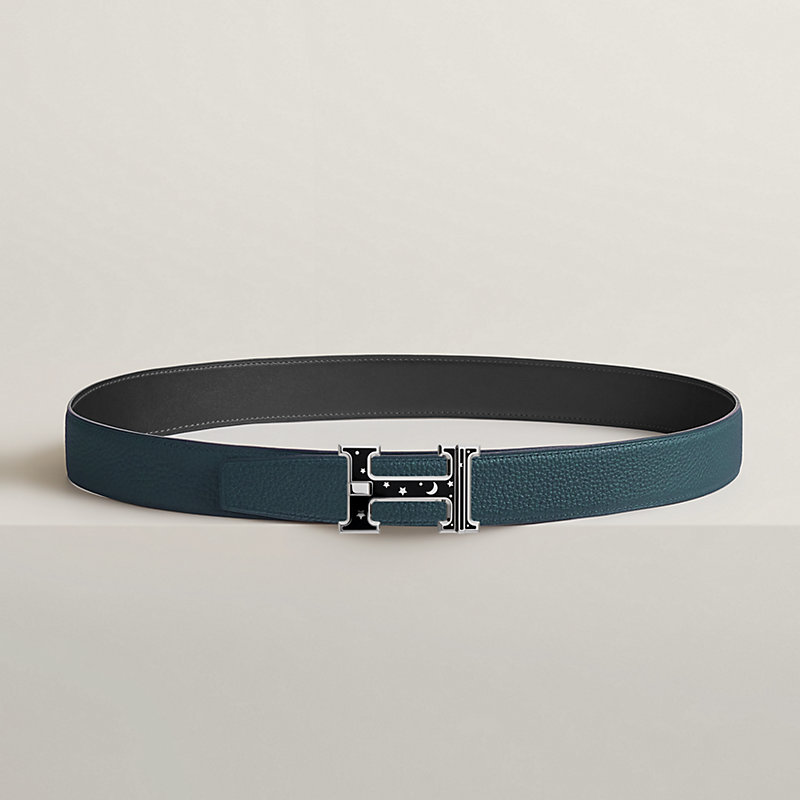 H Day & Night reversible belt buckle & Reversible leather strap 32 mm