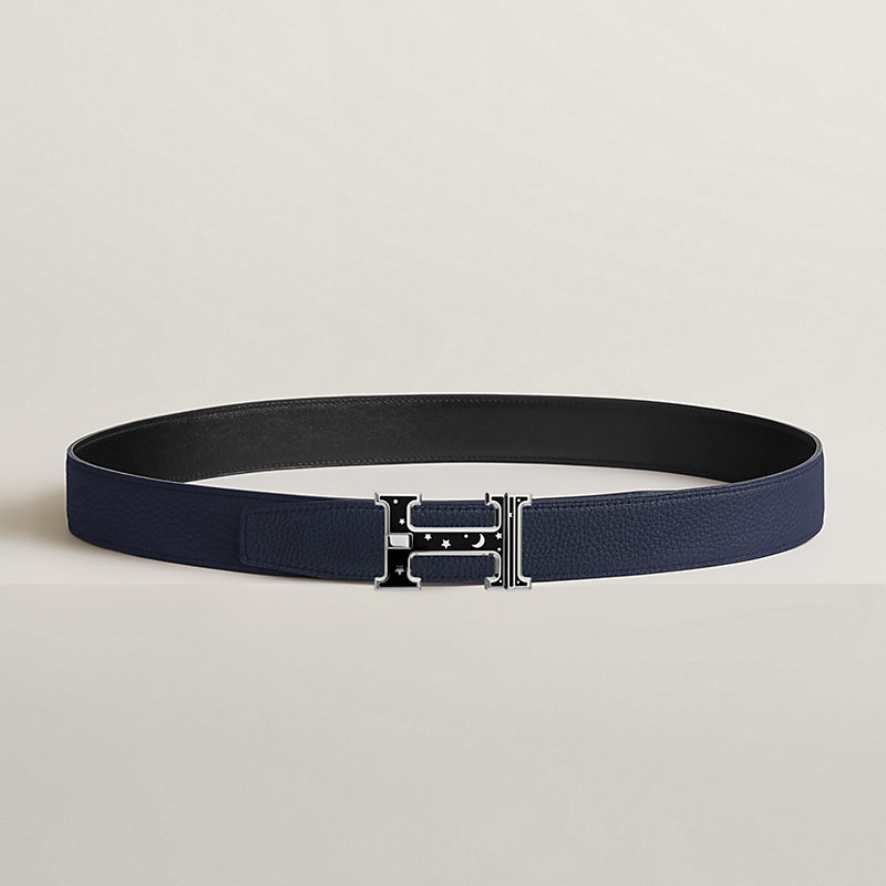 H Day & Night reversible belt buckle & Reversible leather strap 32 mm