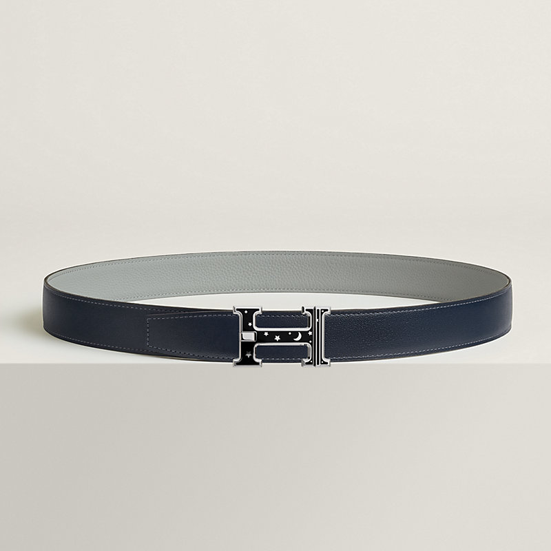 H Day & Night reversible belt buckle & Reversible leather strap 32 mm