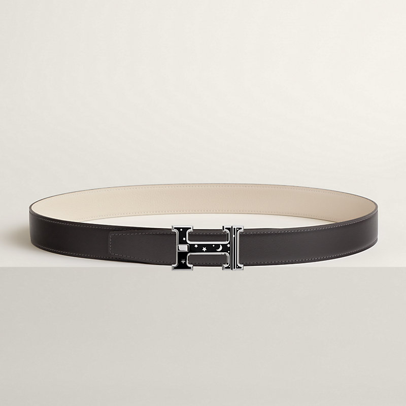 H Day & Night reversible belt buckle & Reversible leather strap 32 mm