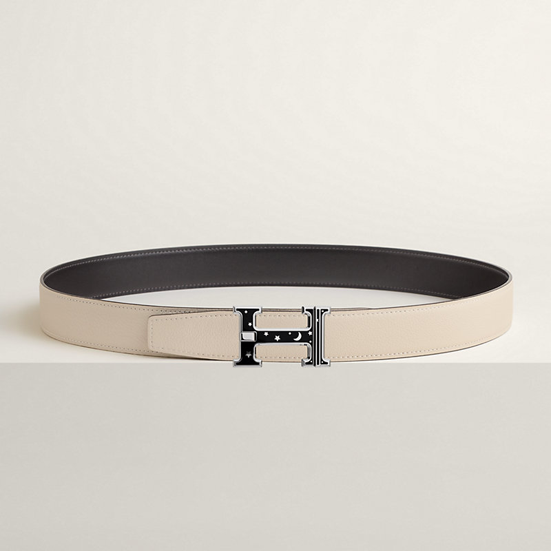H Day & Night reversible belt buckle & Reversible leather strap 32 mm