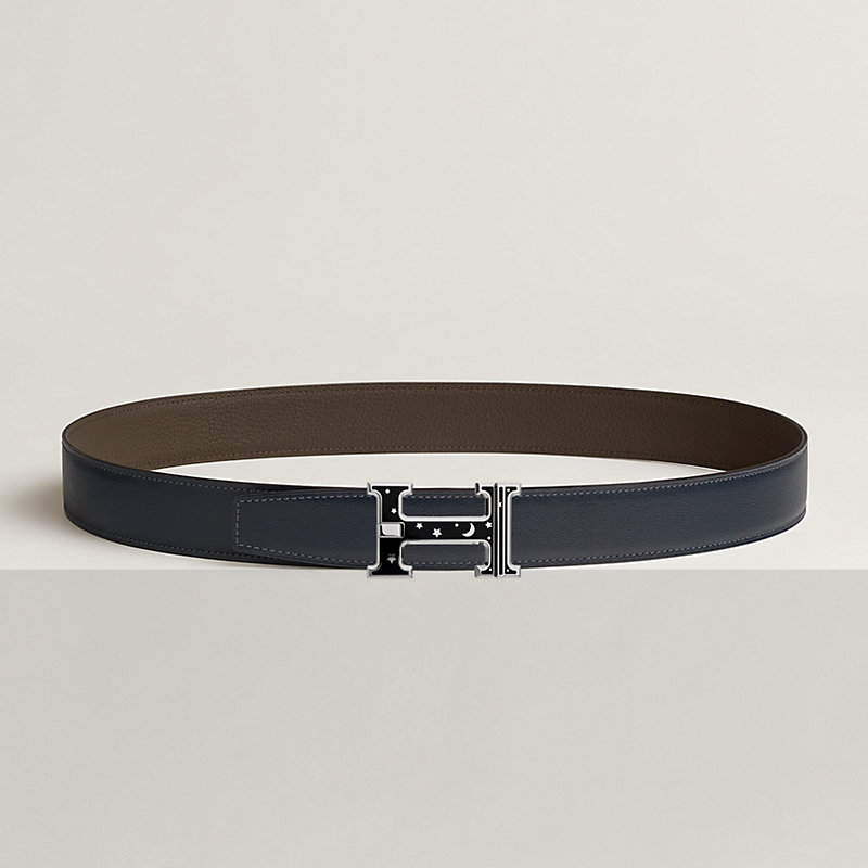 H Day & Night reversible belt buckle & Reversible leather strap 32 mm