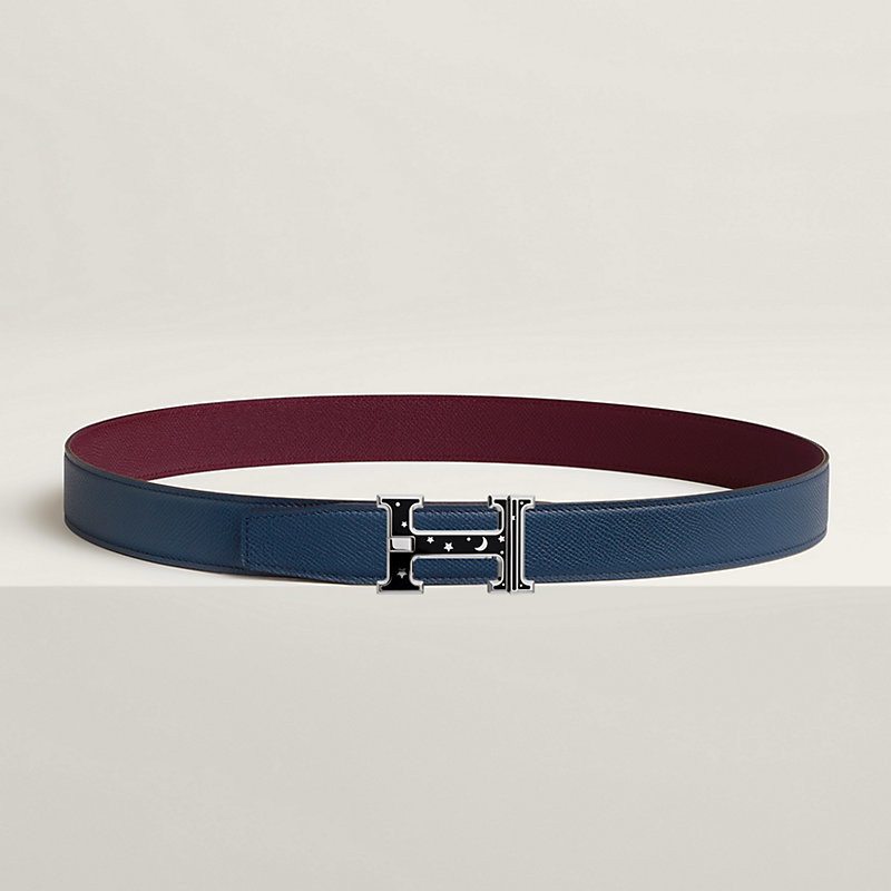H Day & Night reversible belt buckle & Reversible leather strap 32 mm