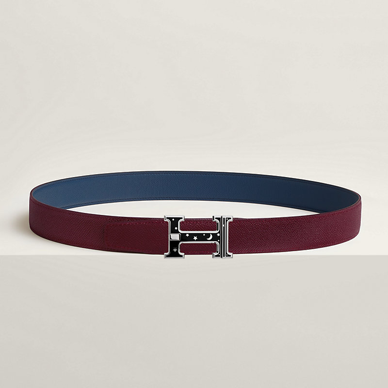 H Day & Night reversible belt buckle & Reversible leather strap 32 mm