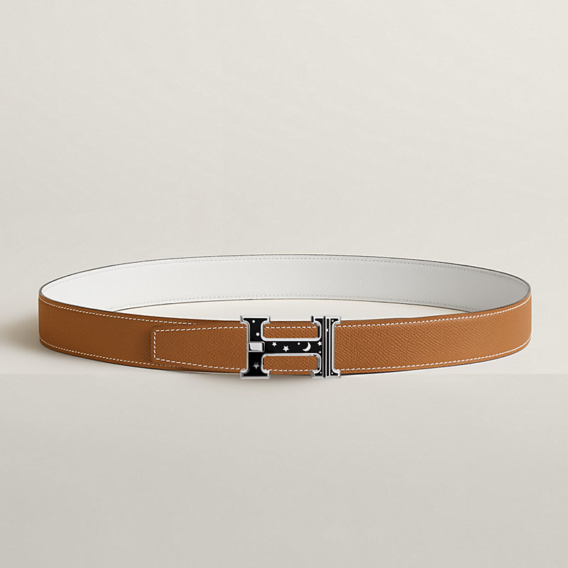 H Day & Night reversible belt buckle & Reversible leather strap 32 mm