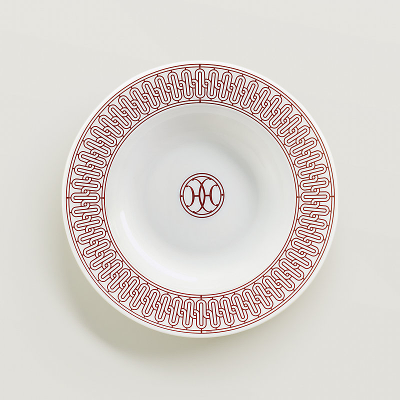 H Deco rouge soup plate