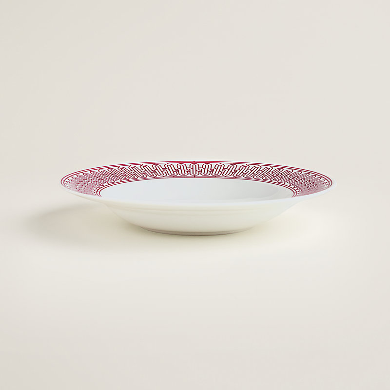 H Deco rouge soup plate