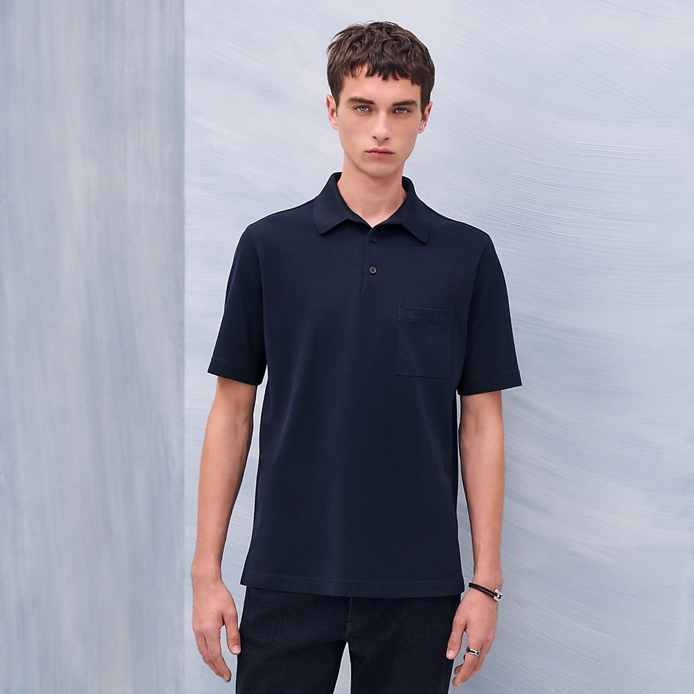 H embroidered buttoned polo shirt Hermès Mainland China