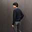 "H en Echelle" crewneck cashmere sweater, View: Worn, worn, view 3 of 5