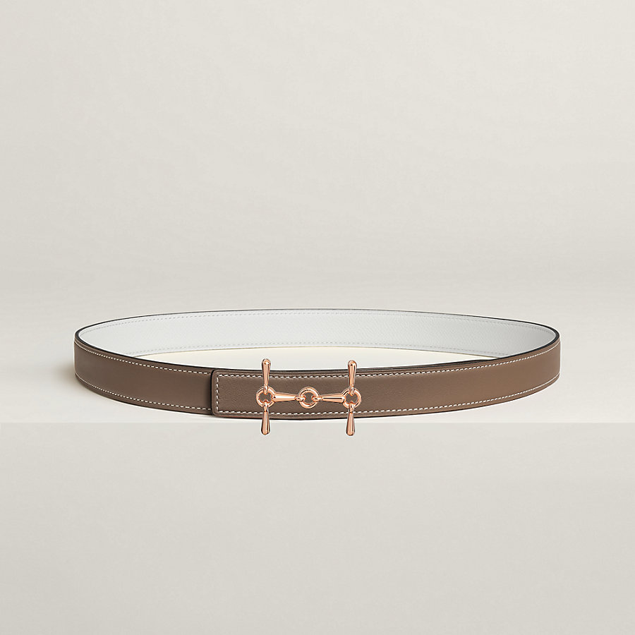 H Equestre belt buckle & Reversible leather strap 24 mm