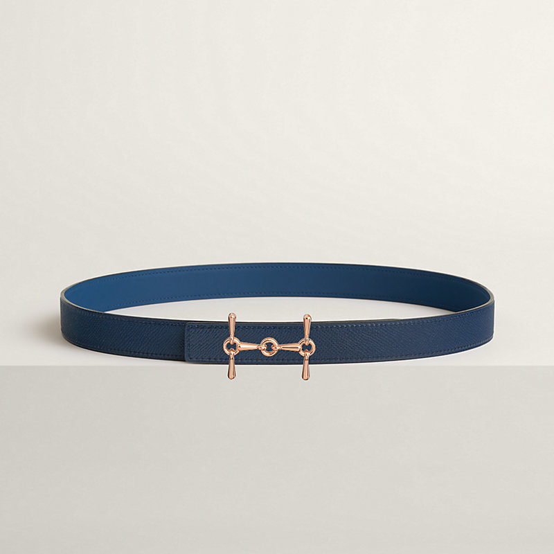 H Equestre belt buckle & Reversible leather strap 24 mm
