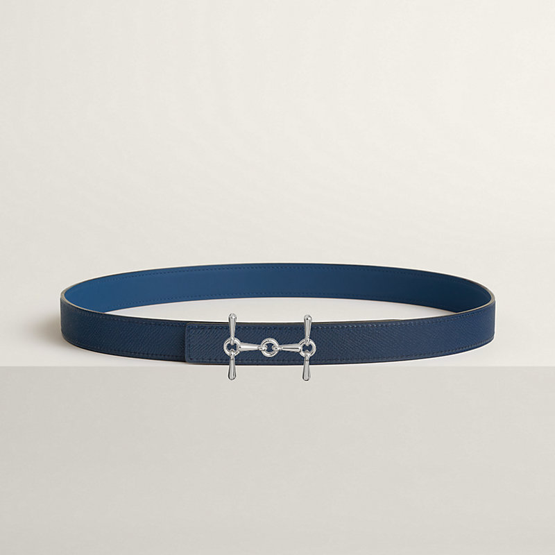 H Equestre belt buckle & Reversible leather strap 24 mm