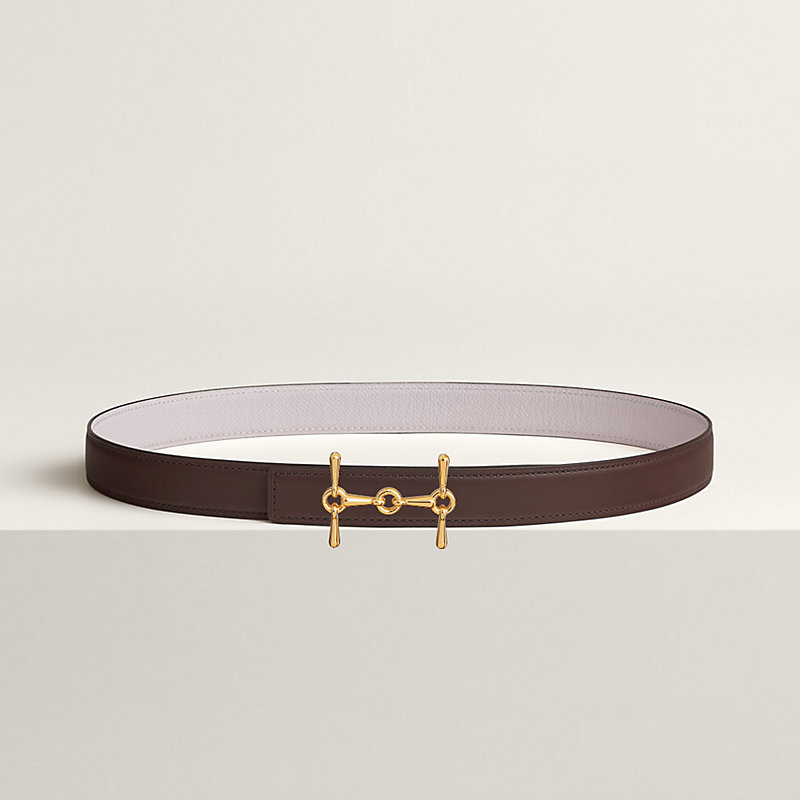 H Equestre belt buckle & Reversible leather strap 24 mm