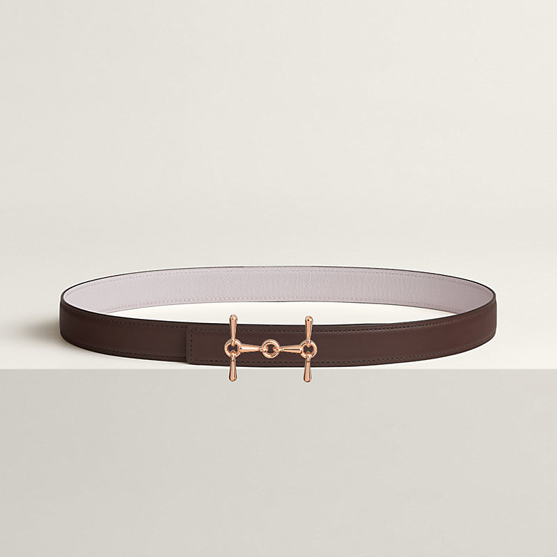 H Equestre belt buckle & Reversible leather strap 24 mm