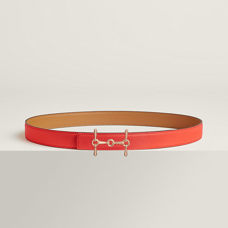 H Equestre belt buckle & Reversible leather strap 24 mm