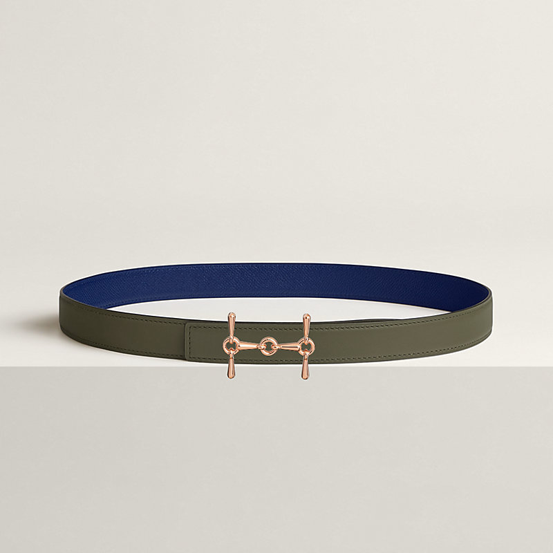 H Equestre belt buckle & Reversible leather strap 24 mm
