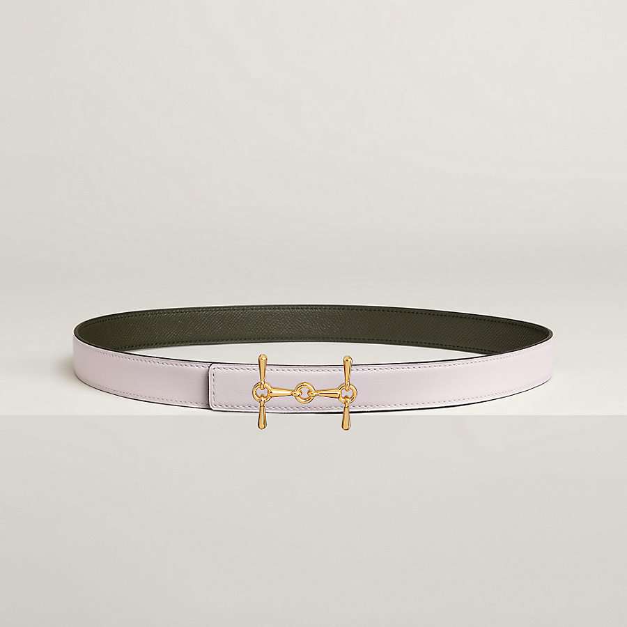 H Equestre belt buckle & Reversible leather strap 24 mm